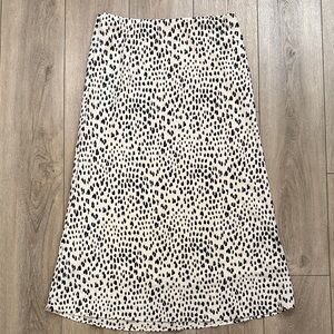Leopard Print Pull-On Silky Slip A-Line Skirt - Large